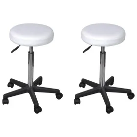 Office stools 2 pcs white synthetic leather by vidaXL, Office chairs - Ref: Foro24-277175, Price: 79,39 €, Discount: %
