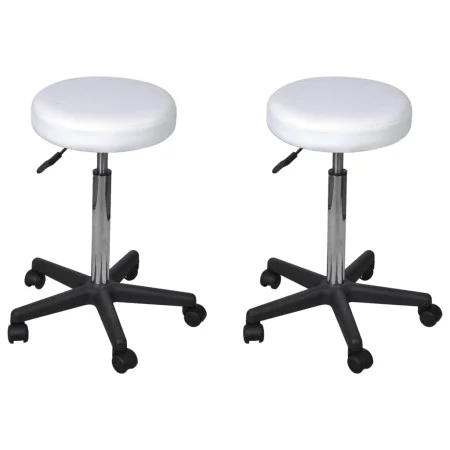 Office stools 2 pcs white synthetic leather by vidaXL, Office chairs - Ref: Foro24-277175, Price: 79,39 €, Discount: %