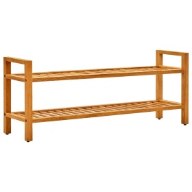 Zapatero con 2 estantes madera de roble maciza 100x27x40 cm