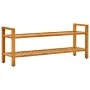 Shoe rack with 2 shelves solid oak wood 100x27x40 cm by vidaXL, Shoe racks and shoe organizers - Ref: Foro24-331748, Price: 8...