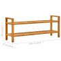 Shoe rack with 2 shelves solid oak wood 100x27x40 cm by vidaXL, Shoe racks and shoe organizers - Ref: Foro24-331748, Price: 7...