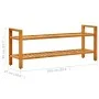 Shoe rack with 2 shelves solid oak wood 100x27x40 cm by vidaXL, Shoe racks and shoe organizers - Ref: Foro24-331748, Price: 8...