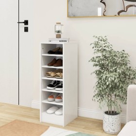 Mueble zapatero de madera contrachapada blanco 31,5x35x90 cm