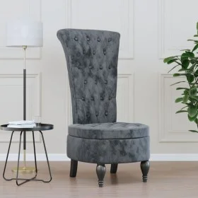 Sessel mit hoher Rückenlehne und dunkelgrauen Samtknöpfen von vidaXL, Einfache Stühle - Ref: Foro24-352465, Preis: 185,87 €, ...