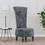 High back armchair with dark gray velvet buttons by vidaXL, Easy chairs - Ref: Foro24-352465, Price: 185,87 €, Discount: %