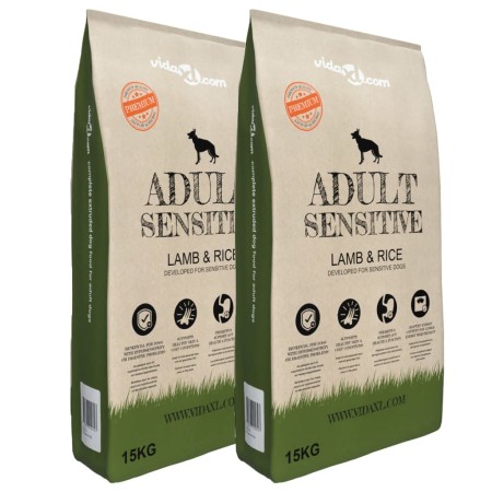 Adult Sensitive Lamm & Reis Trockenfutter für Hunde 2 Uds 30 kg von vidaXL, Hundefutter - Ref: Foro24-275192, Preis: 69,30 €,...