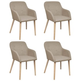 Dining chairs, 4 units, beige fabric and solid oak wood. by vidaXL, dining chairs - Ref: Foro24-270570, Price: 468,67 €, Disc...