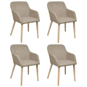 Dining chairs, 4 units, beige fabric and solid oak wood. by vidaXL, dining chairs - Ref: Foro24-270570, Price: 433,33 €, Disc...