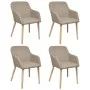 Sillas de comedor 4 unidades tela beige y madera maciza roble de vidaXL, Sillas de comedor - Ref: Foro24-270570, Precio: 432,...