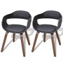 Sillas de comedor 2 uds madera curvada y cuero sintético negro de vidaXL, Sillas de comedor - Ref: Foro24-271944, Precio: 270...