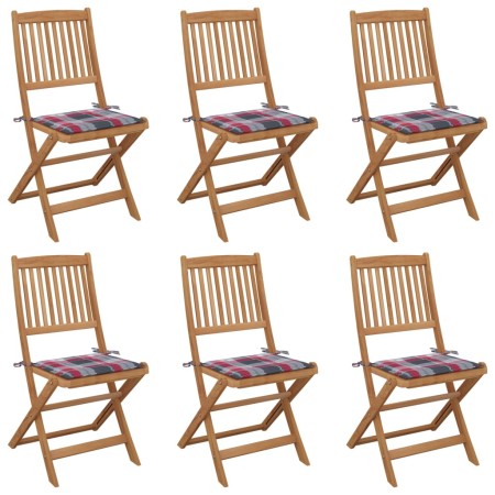 6 Stück klappbare Gartenstühle und Kissen aus massivem Akazienholz von vidaXL, Gartenstühle - Ref: Foro24-3075007, Preis: 304...