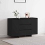 Vitrina con cajón Negro 120 x 41 x 75 cm Madera contrachapada