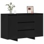 Vitrina con cajón Negro 120 x 41 x 75 cm Madera contrachapada