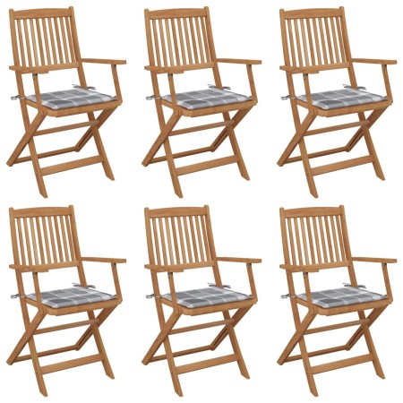 6 Stück klappbare Gartenstühle und Kissen aus massivem Akazienholz von vidaXL, Gartenstühle - Ref: Foro24-3074954, Preis: 340...