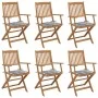 6 Stück klappbare Gartenstühle und Kissen aus massivem Akazienholz von vidaXL, Gartenstühle - Ref: Foro24-3074954, Preis: 334...