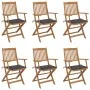 6 Stück klappbare Gartenstühle und Kissen aus massivem Akazienholz von vidaXL, Gartenstühle - Ref: Foro24-3074940, Preis: 354...