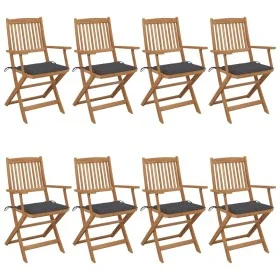 Klappbare Gartenstühle 8 Stk. massives Akazienholz und Kissen von vidaXL, Gartenstühle - Ref: Foro24-3074967, Preis: 446,65 €...