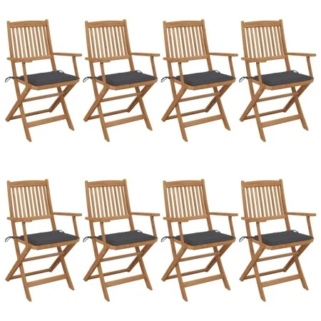 Klappbare Gartenstühle 8 Stk. massives Akazienholz und Kissen von vidaXL, Gartenstühle - Ref: Foro24-3074967, Preis: 446,65 €...