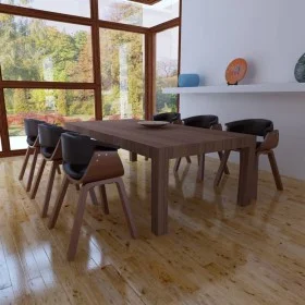 Esszimmerstühle 6 Einheiten aus gebogenem Holz und Kunstleder von vidaXL, Essstühle - Ref: Foro24-270552, Preis: 971,01 €, Ra...
