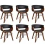 Sillas de comedor 6 unidades madera curvada y cuero artificial de vidaXL, Sillas de comedor - Ref: Foro24-270552, Precio: 970...