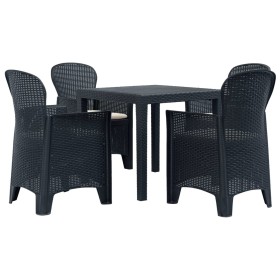 Garden dining set 5 pieces anthracite gray plastic rattan look by vidaXL, Garden sets - Ref: Foro24-276114, Price: 414,21 €, ...