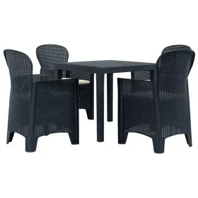 Garden dining set 5 pieces anthracite gray plastic rattan look by vidaXL, Garden sets - Ref: Foro24-276114, Price: 414,05 €, ...
