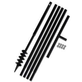 Erdbohrer mit Griff 80 mm mit Verlängerungsrohr 5 m Stahl von vidaXL, Spiralschnecken - Ref: Foro24-270539, Preis: 78,49 €, R...