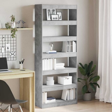 Estantería Gris hormigón 80 x 30 x 198 cm Madera contrachapada