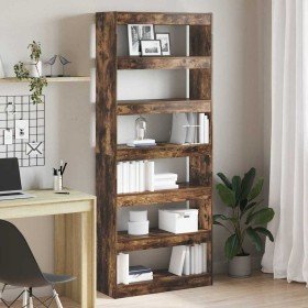 Estantería Roble ahumado 80 x 30 x 198 cm Madera contrachapada