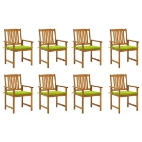 Sillas de jardín con cojines 8 uds madera maciza de acacia de vidaXL, Sillas de jardín - Ref: Foro24-3078177, Precio: 604,76 ...