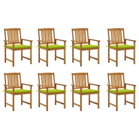 Gartenstühle mit Kissen 8 Stück aus massivem Akazienholz von vidaXL, Gartenstühle - Ref: Foro24-3078177, Preis: 644,62 €, Rab...