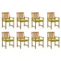 Garden chairs with cushions 8 pcs solid acacia wood by vidaXL, Garden chairs - Ref: Foro24-3078177, Price: 609,02 €, Discount: %