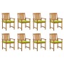 Gartenstühle mit Kissen 8 Stück aus massivem Akazienholz von vidaXL, Gartenstühle - Ref: Foro24-3078177, Preis: 644,62 €, Rab...