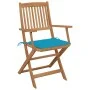 Folding garden chairs 6 units and solid acacia wood cushions by vidaXL, Garden chairs - Ref: Foro24-3074944, Price: 323,12 €,...