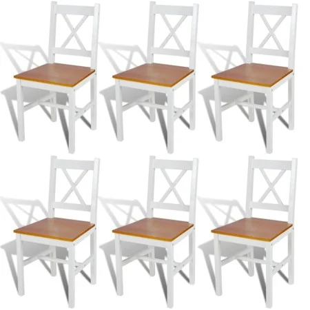 Esszimmerstühle 6 Einheiten aus weißem Kiefernholz von vidaXL, Essstühle - Ref: Foro24-271497, Preis: 294,14 €, Rabatt: %