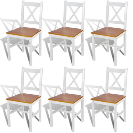 Esszimmerstühle 6 Einheiten aus weißem Kiefernholz von vidaXL, Essstühle - Ref: Foro24-271497, Preis: 282,10 €, Rabatt: %