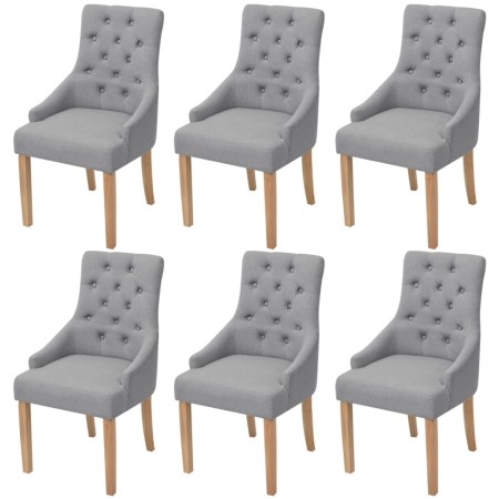 Dining chairs 6 units of light gray fabric by vidaXL, dining chairs - Ref: Foro24-274422, Price: 756,78 €, Discount: %