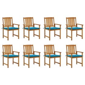 Garden chairs with cushions 8 pcs solid acacia wood by vidaXL, Garden chairs - Ref: Foro24-3078170, Price: 627,09 €, Discount: %
