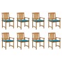 Garden chairs with cushions 8 pcs solid acacia wood by vidaXL, Garden chairs - Ref: Foro24-3078170, Price: 624,12 €, Discount: %