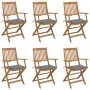 6 Stück klappbare Gartenstühle und Kissen aus massivem Akazienholz von vidaXL, Gartenstühle - Ref: Foro24-3074941, Preis: 335...