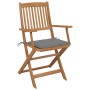 6 pcs folding garden chairs and solid acacia wood cushions by vidaXL, Garden chairs - Ref: Foro24-3074941, Price: 344,25 €, D...