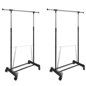 Perchero ajustable para ropa 1 barra 2 unidades by vidaXL, Dresser Organizers and Bar Hangers - Ref: Foro24-270181, Price: 45...
