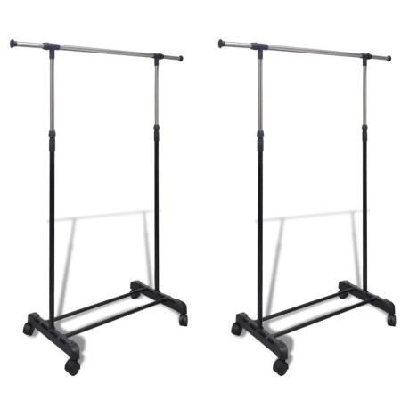 Perchero ajustable para ropa 1 barra 2 unidades by vidaXL, Dresser Organizers and Bar Hangers - Ref: Foro24-270181, Price: 46...