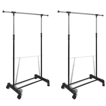Perchero ajustable para ropa 1 barra 2 unidades by vidaXL, Dresser Organizers and Bar Hangers - Ref: Foro24-270181, Price: 45...