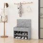Banco zapatero madera contrachapada gris hormigón 60x30x45 cm