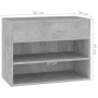 Banco zapatero madera contrachapada gris hormigón 60x30x45 cm