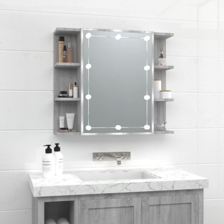 Sonoma gray furniture with mirror and LED 70x16.5x60 cm by vidaXL, bathroom vanities - Ref: Foro24-820452, Price: 69,91 €, Di...