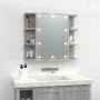 Sonoma gray furniture with mirror and LED 70x16.5x60 cm by vidaXL, bathroom vanities - Ref: Foro24-820452, Price: 68,98 €, Di...