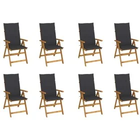 Klappbare Gartenstühle und Kissen, 8 Stück, massives Akazienholz von vidaXL, Gartenstühle - Ref: Foro24-3075054, Preis: 644,3...