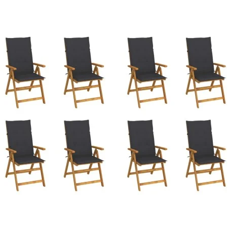 Folding garden chairs and cushions 8 pcs solid acacia wood by vidaXL, Garden chairs - Ref: Foro24-3075054, Price: 644,37 €, D...